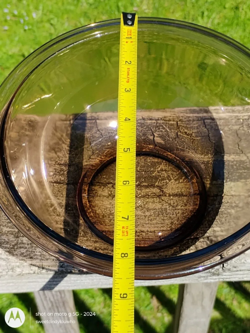 vintage Pyrex #323 1.5 liter amber brown small mixing bowl likely  1970s-80s